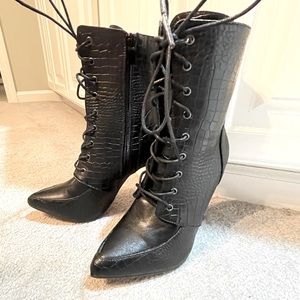 Lace Up Stiletto Boots size 38 NWOT